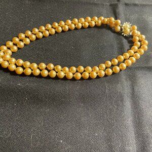Vintage Double Strand Faux Pearl Necklace